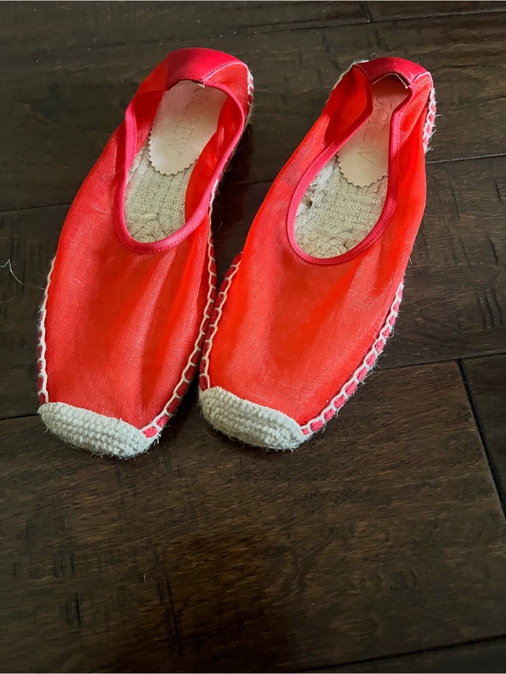 J. Crew Bright Red Slip-On Espadrilles